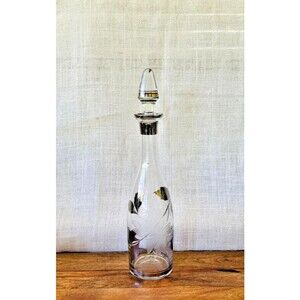 Bohemia Crystal Vintage Mid Century Wine Decanter 1960's 16" Tall X 5" Wide